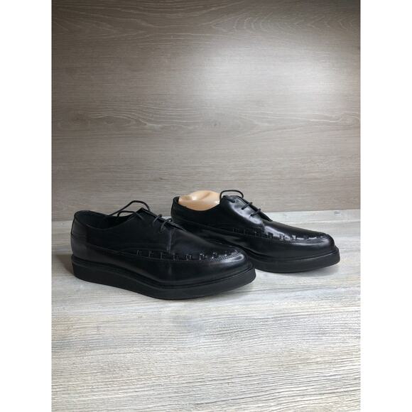 All Saints Men\'s New Black Topper Woven Leather Derby Size US 13 / EUR 46 $349 main image 7